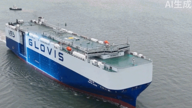 An AI-generated animation shows the car storage of the Glovis Leader, world's first car carrier with a capacity exceeding 10,000 vehicles. /China Media Group