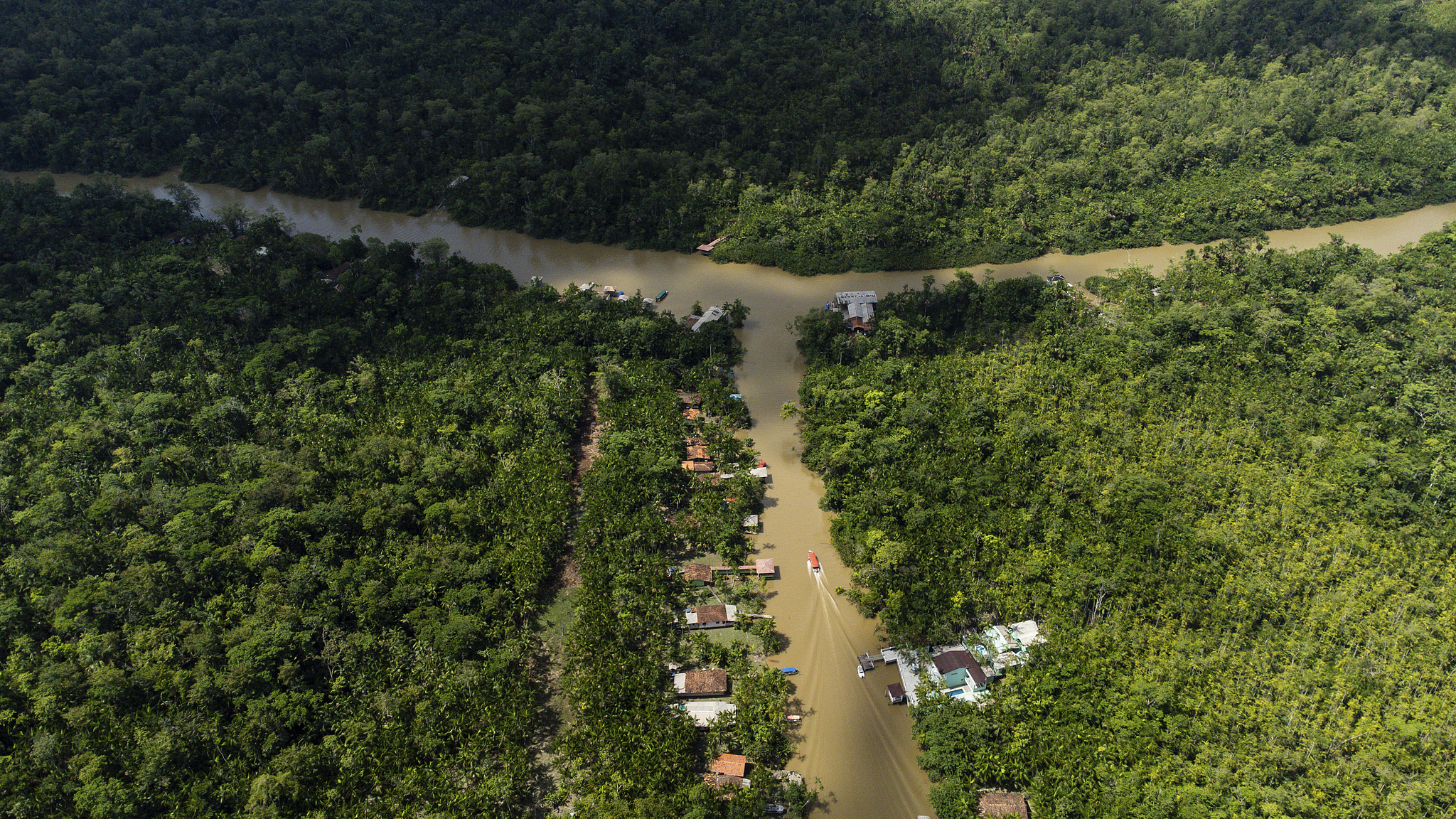 A view of the Guama River and Combu Island in the Amazon rainforest in Belem, Brazil, Para state, August 7, 2023. /VCG