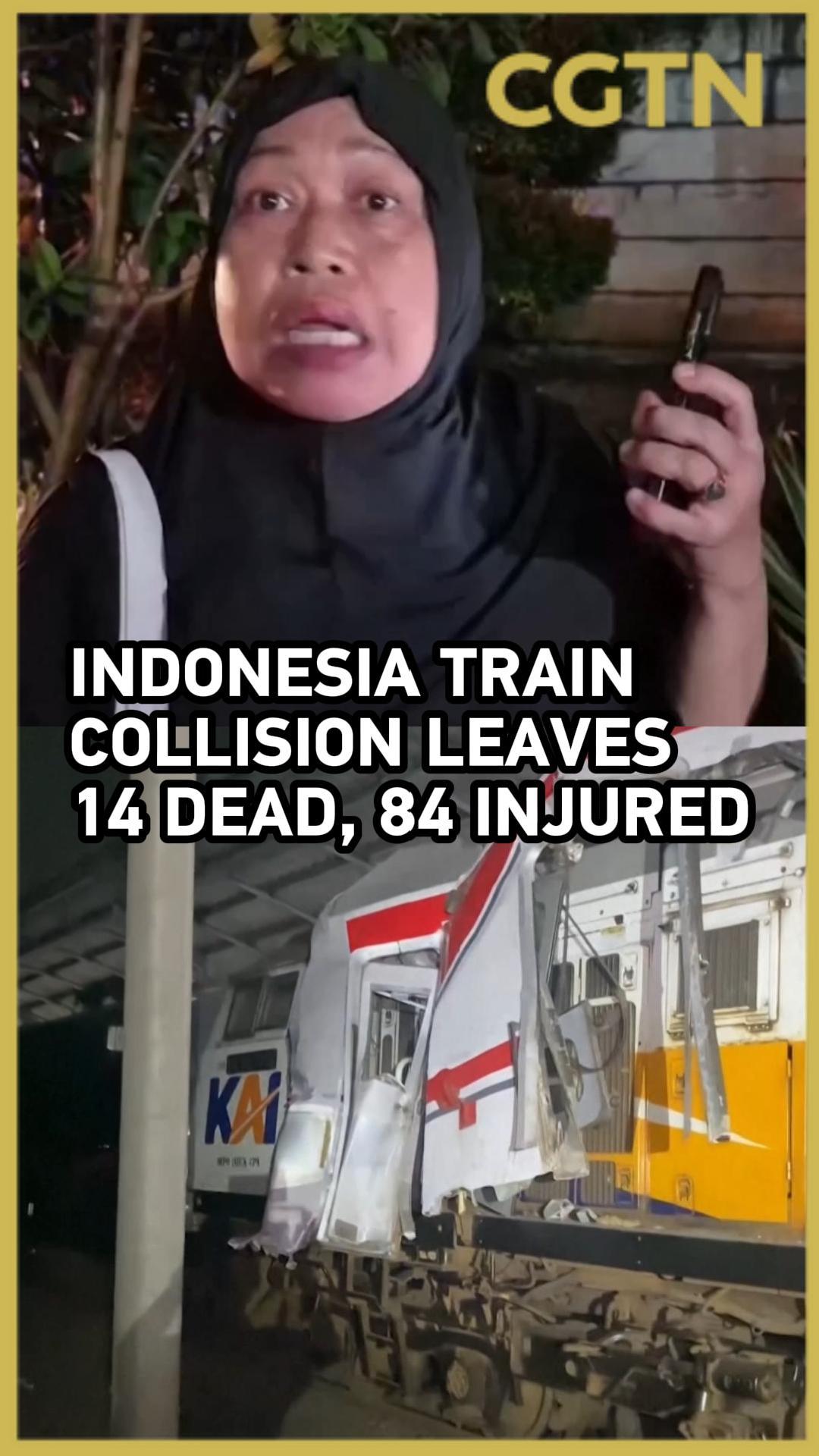 Indonesia train collision leaves 14 dead, 84 injured