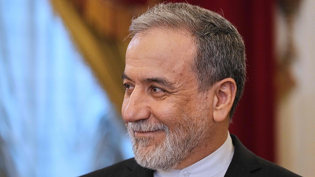 Iranian Foreign Minister Seyed Abbas Araghchi at the Boris Yeltsin Presidential Library in Saint Petersburg, Russia, April 27, 2026. /VCG