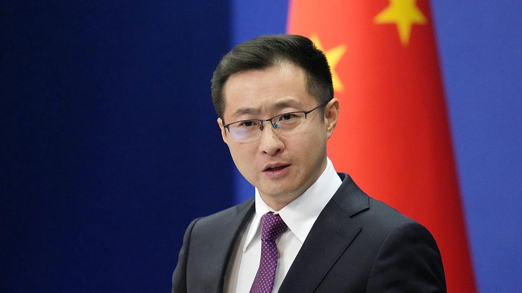 Chinese Foreign Ministry spokesperson Lin Jian speaks at a press conference in Beijing, China, February 9, 2026. /VCG