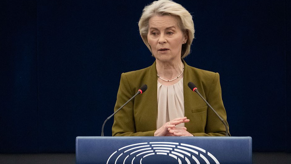 European Commission President Ursula von der Leyen delivers a speech at the European Parliament in Strasbourg, France, April 29, 2026. /AFP