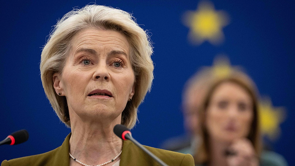 European Commission President Ursula von der Leyen delivers a speech at the European Parliament in Strasbourg, France, April 29, 2026. /AFP