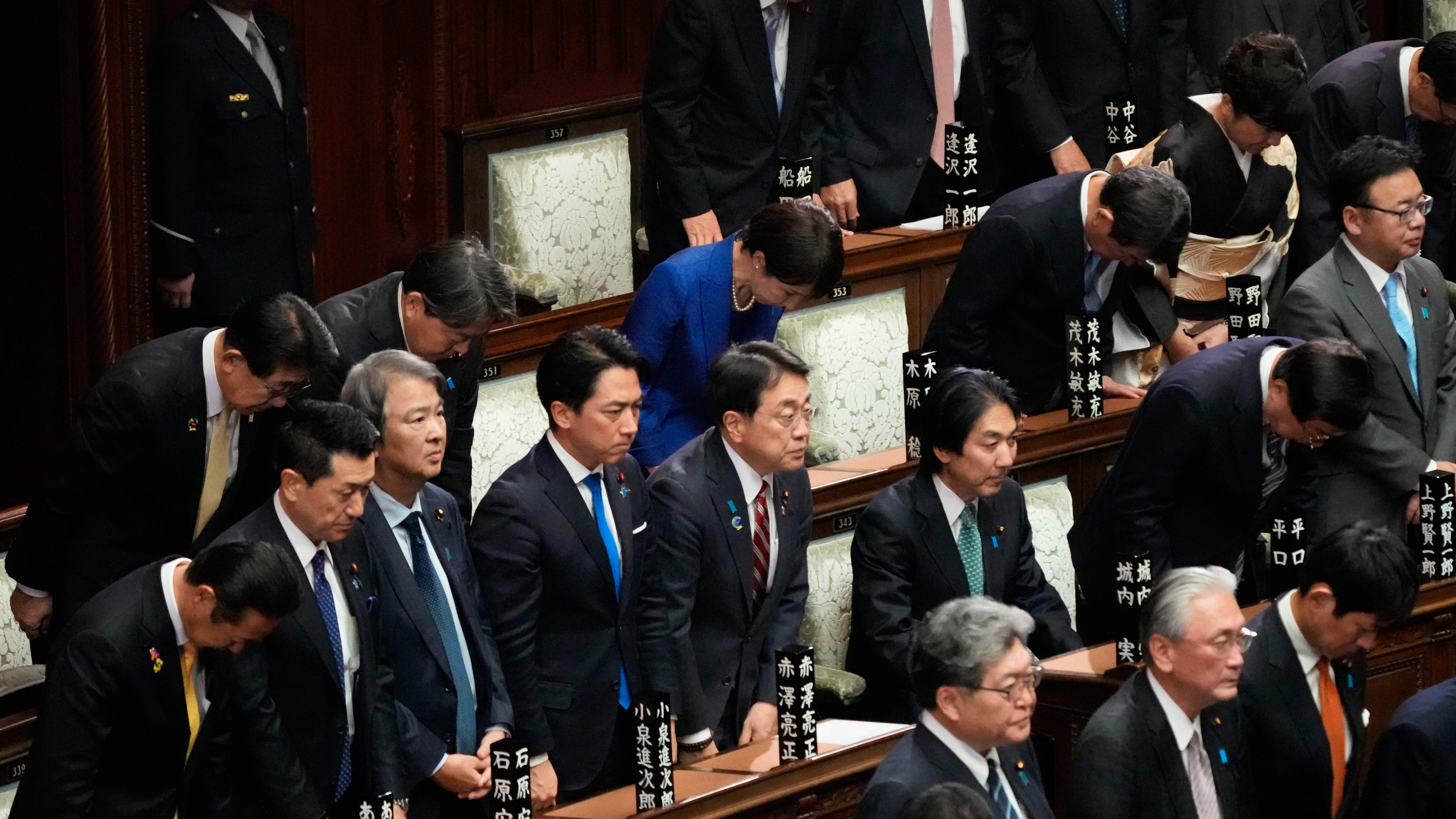 Japanese Prime Minister Sanae Takaichi and other lawmakers attend a Diet session at the lower house of parliament in Tokyo, Japan, January 23, 2026. /AP