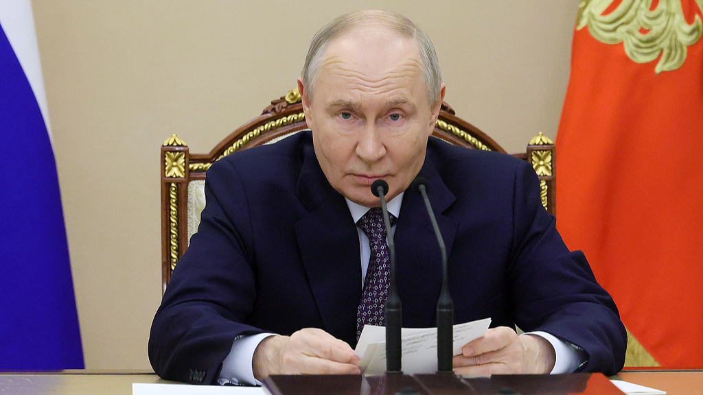 Russian President Vladimir Putin speaks during a meeting at the Kremlin in Moscow, Russia, April 28, 2026. /VCG