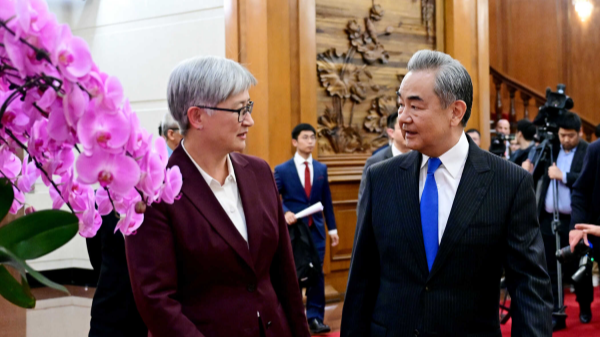 Chinese Foreign Minister Wang Yi, also a member of the Political Bureau of the Communist Party of China Central Committee, meets with Australian Foreign Minister Penny Wong in Beijing, China, April 29, 2026. /Chinese Foreign Ministry