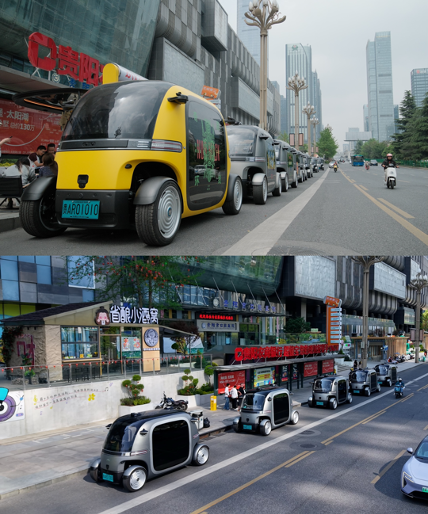 A fleet of RoboBuses on the streets of Guiyang, Guizhou Province, southwest China. /PIX Moving
