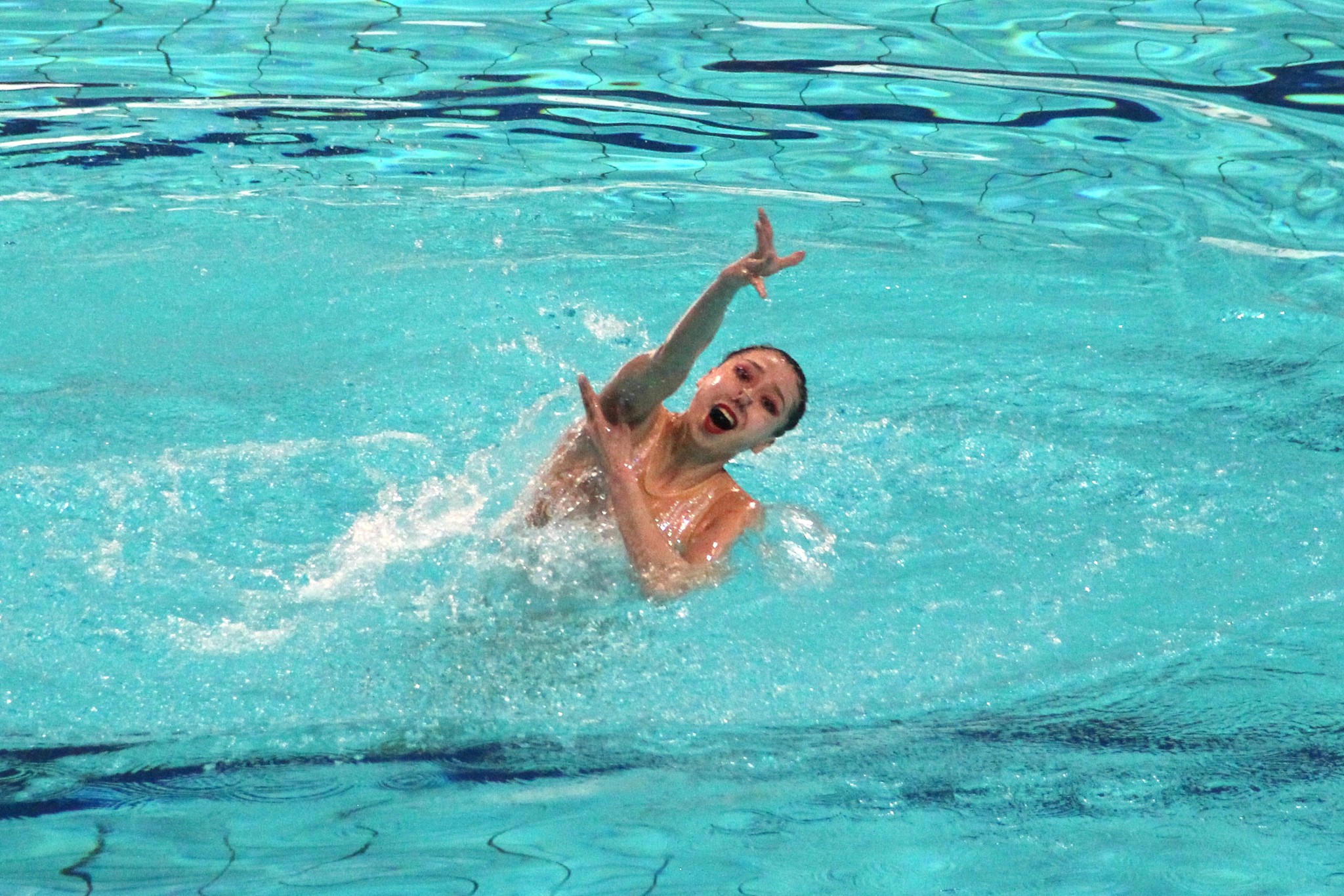 Xu Huiyan of China competes in the women's solo technical final during the World Aquatics Artistic Swimming World Cup in Xi'an, China, May 01, 2026. /VCG