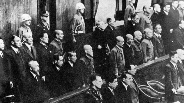 File photo taken on May 3, 1946, shows the Tokyo Trial proceeding in Tokyo, Japan. /Xinhua
