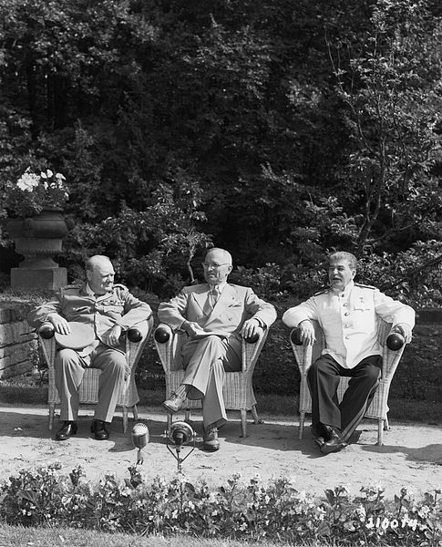 The Allied leaders at the Potsdam Conference, held in Potsdam, near Berlin, in 1945. The chief participants were US President Harry S. Truman (C), Soviet Premier Joseph Stalin (R), and British Prime Minister Winston Churchill (L), later replaced at the conference by Clement Attlee after Britain's 1945 general election. /VCG