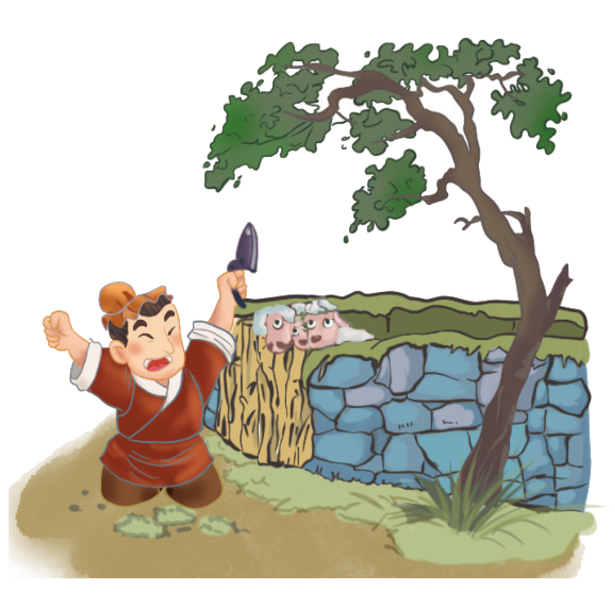 An illustration of the parable 'Mending the pen after the sheep are lost.' /VCG