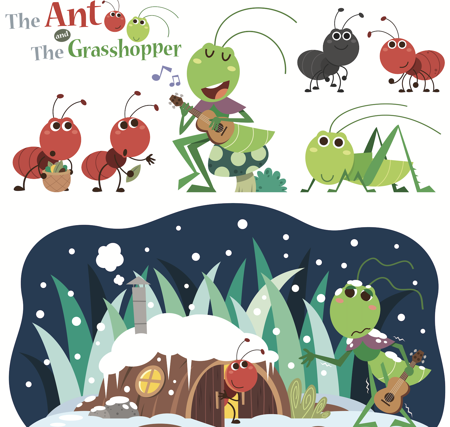 An illustration of the parable 'The ant and the grasshopper.' /VCG