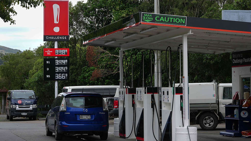 A petrol station in the village of Pauatahanui, Wellington, New Zealand, March 27, 2026. /VCG