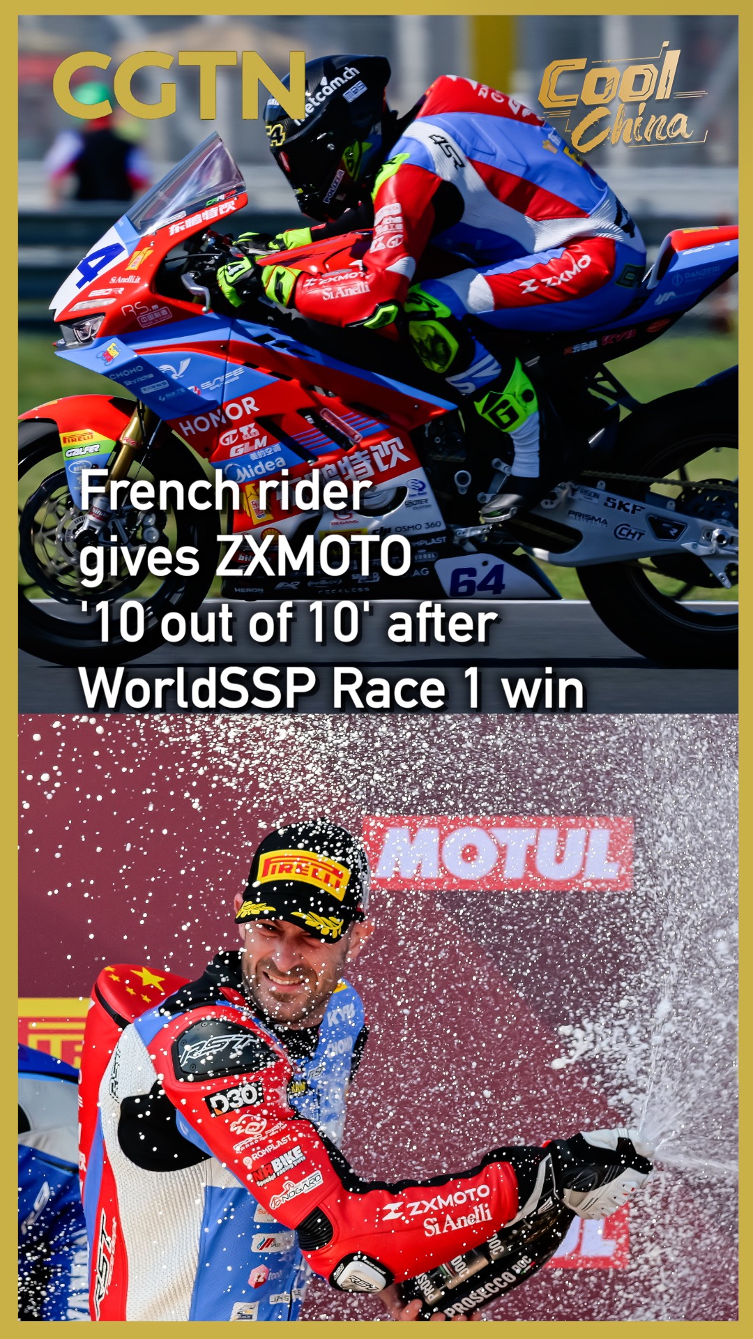 French rider gives ZXMOTO '10 out of 10' after WorldSSP Race 1 win
