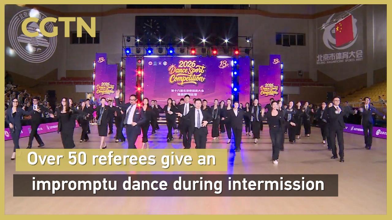 Intermission Over Over 50 referees give an impromptu dance during intermission - CGTN
