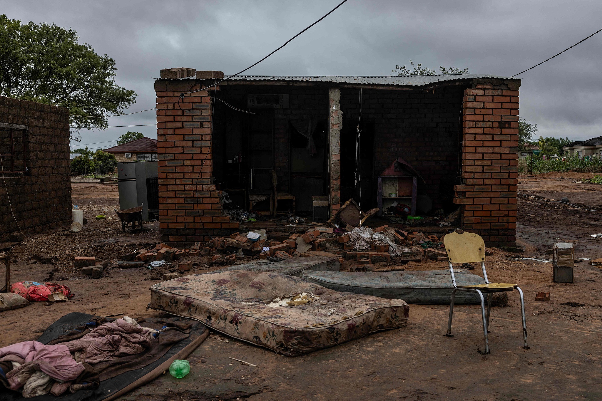 A damaged house following floods in Mbaula village, Limpopo Province, South Africa, January 17, 2026. /VCG