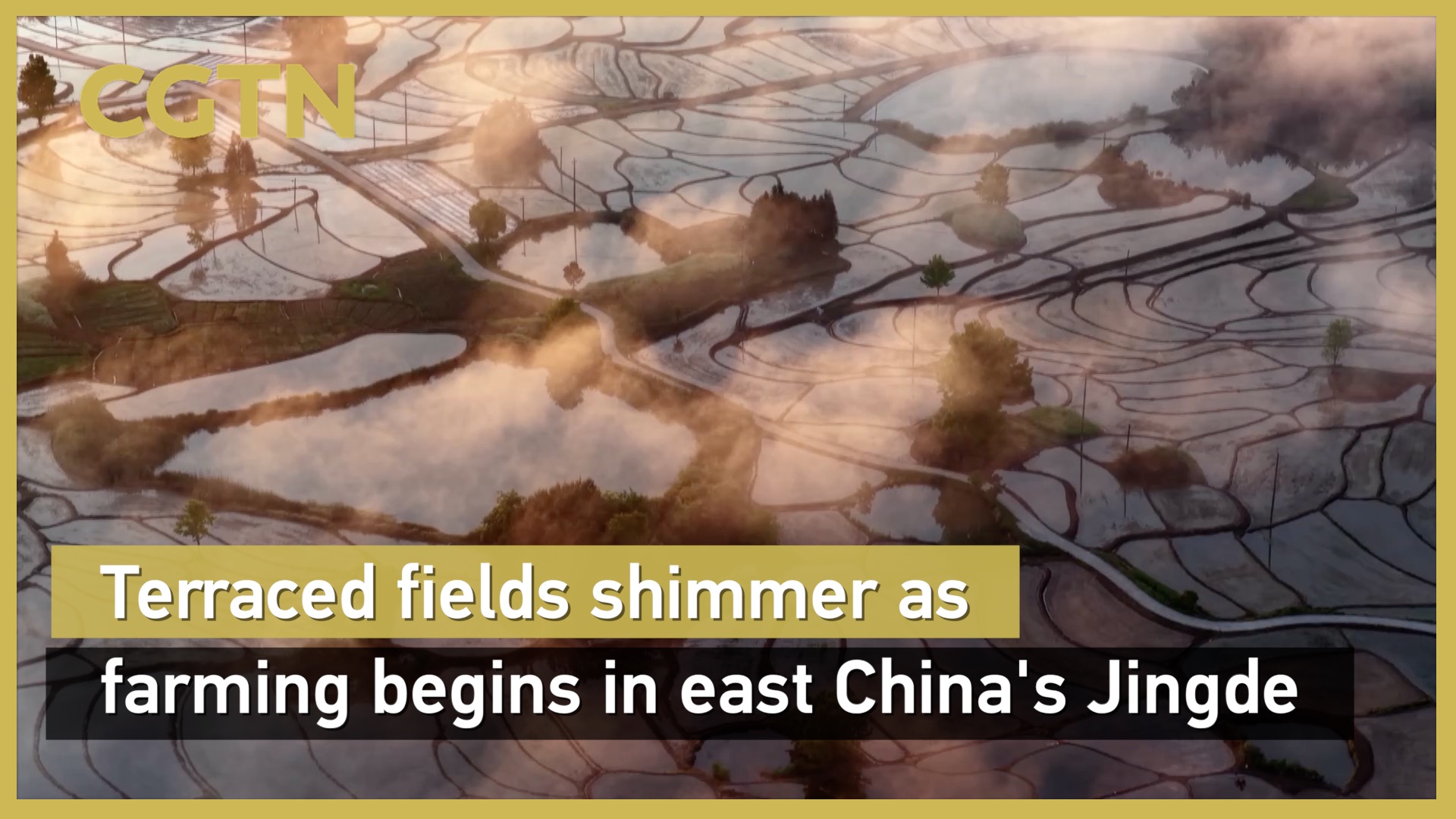 Terraced fields shimmer as farming begins in east China's Jingde