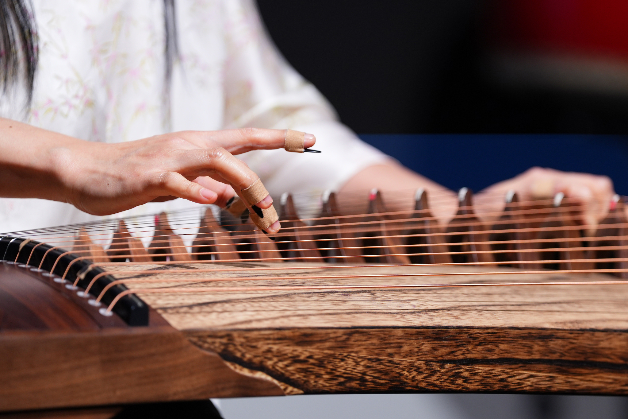 Guzheng artist Yuan Sha from the Central Conservatory of Music performs during the 