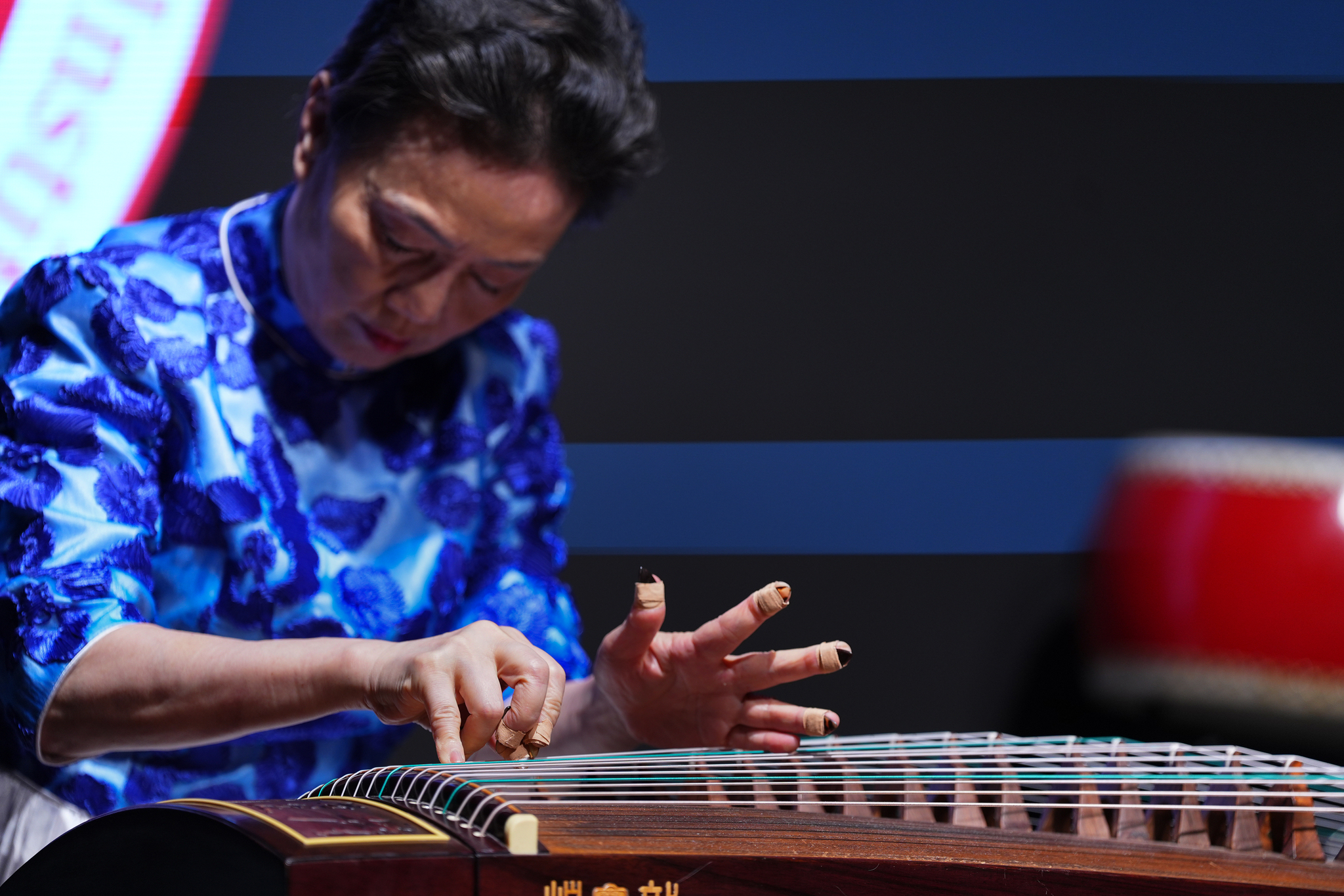 Hong Kong guzheng artist Xu Lingzi performs during the 