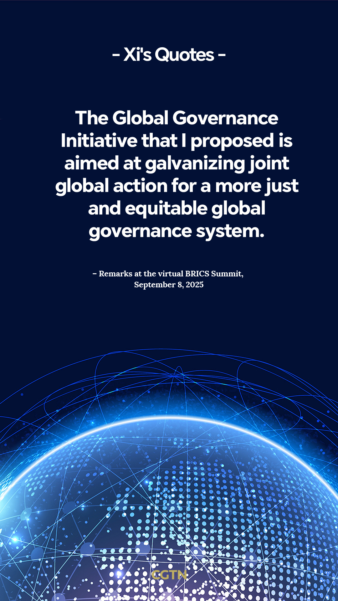 President Xi Jinping's key quotes on advancing global governance