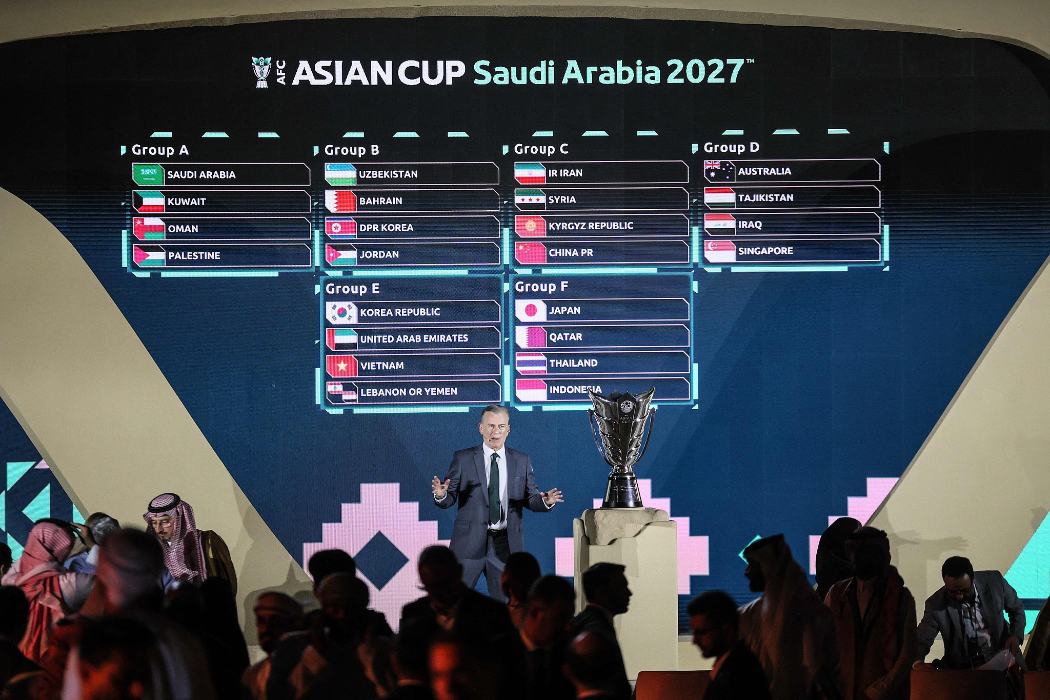 The draw for the 2027 AFC Asian Cup in Riyadh, Saudi Arabia, May 9, 2026. /VCG
