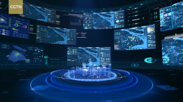 A digital twin system in Qingdao, Shandong Province. /CGTN