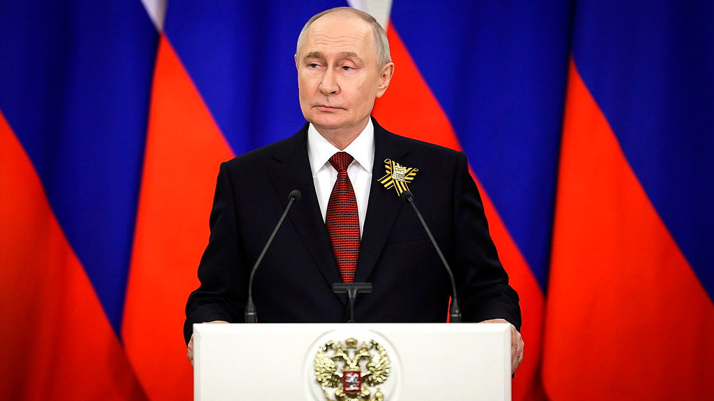 Russian President Vladimir Putin speaks during a press conference after celebrations on Victory Day marking the 81st anniversary of the Soviet Union's victory over Nazi Germany during World War II, Moscow, Russia, May 9, 2026. /VCG