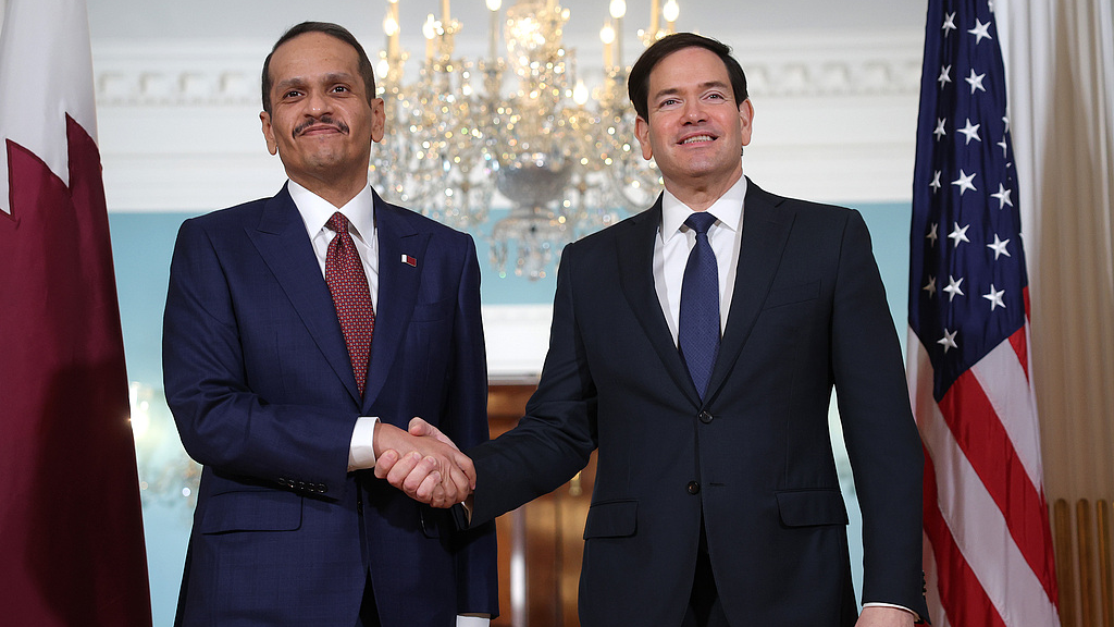 US Secretary of State Marco Rubio meets with Qatari Prime Minister and Minister of Foreign Affairs Sheikh Mohammed bin Abdulrahman Al-Thani at the US State Department, Washington, DC, December 17, 2025. /VCG