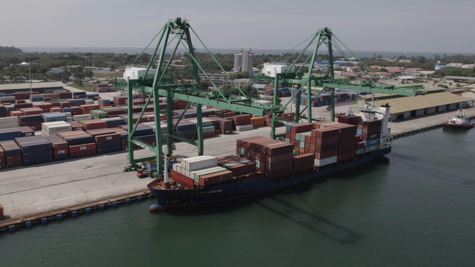 Brunei launches its first direct container shipping route between Muara Port and Beibu Gulf Port in south China's Guangxi Zhuang Autonomous Region, July 8, 2023. /CMG