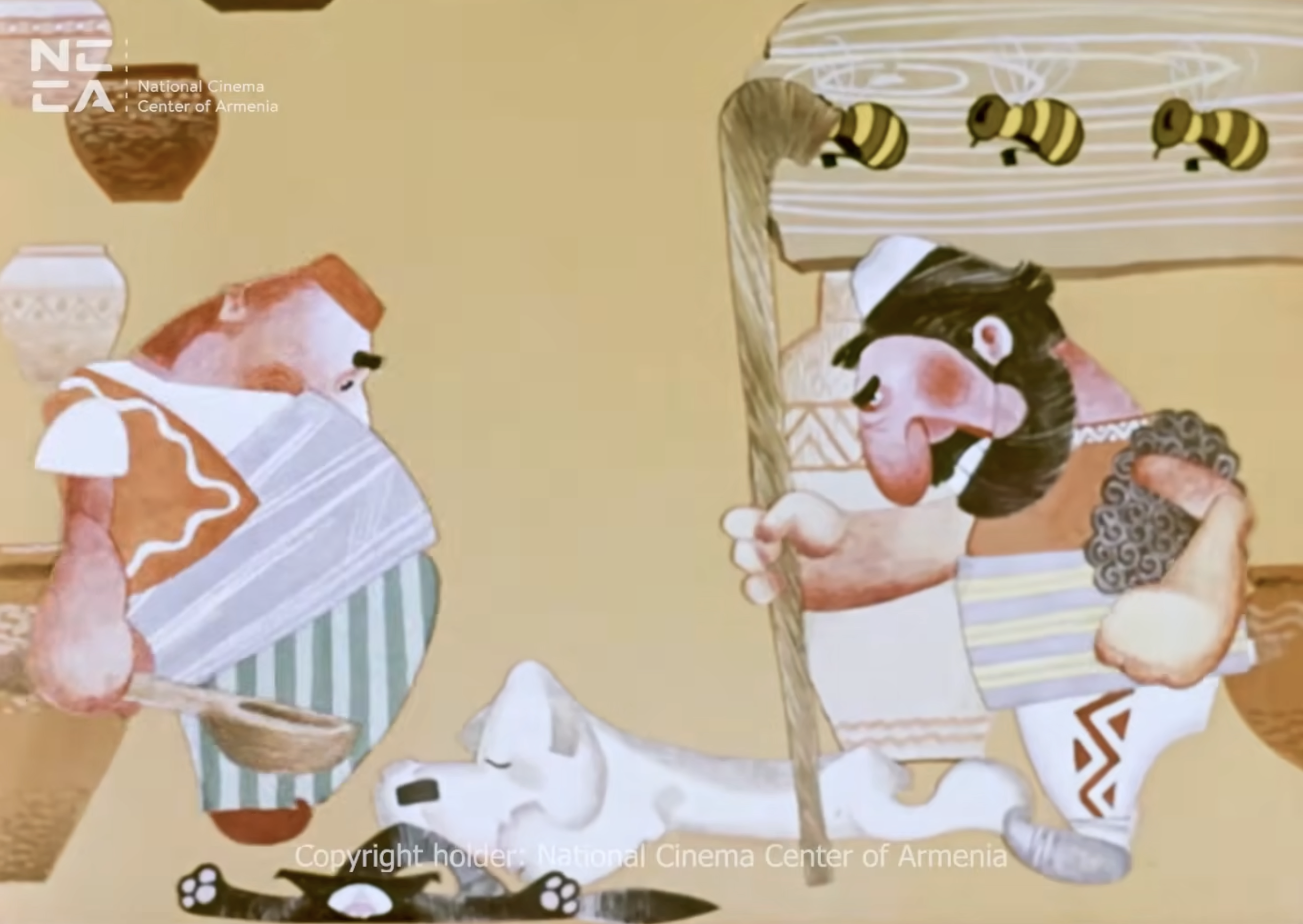A screen capture from the 1968 Armenian cartoon, 