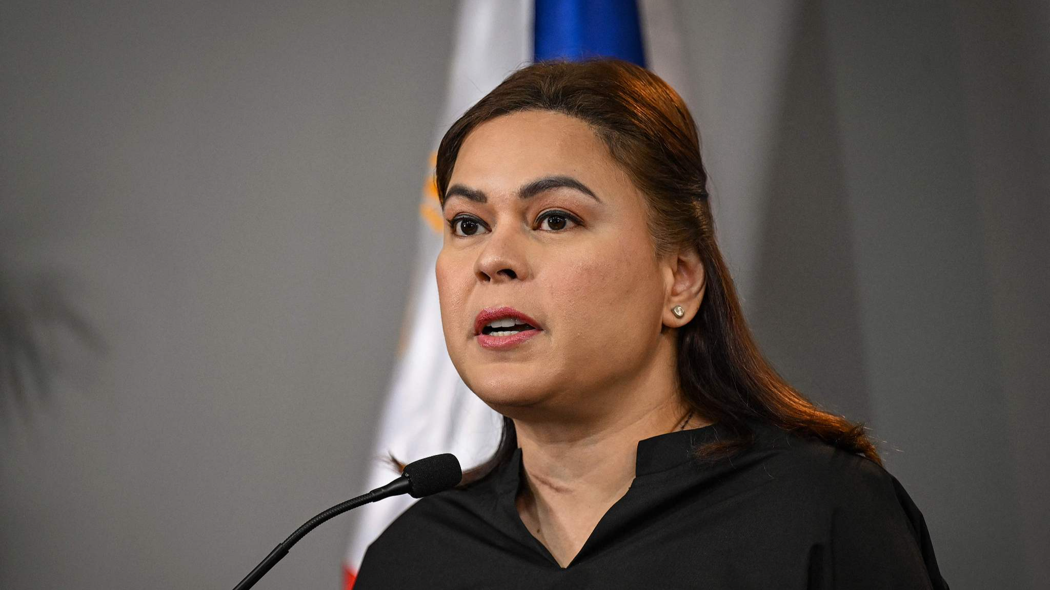 Philippine Vice President Sara Duterte announces her intention to run for the country's presidency in 2028 during a press conference in Mandaluyong, Metro Manila, February 18, 2026. /VCG