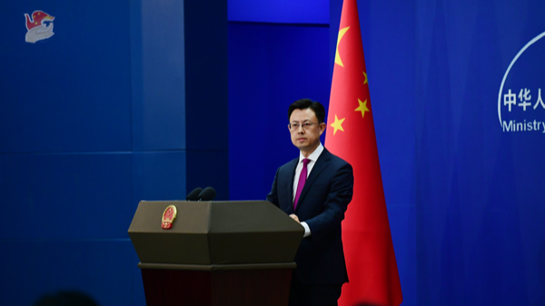 Chinese Foreign Ministry spokesperson Guo Jiakun answers questions at a regular press conference on May 12, 2026. /Chinese Foreign Ministry