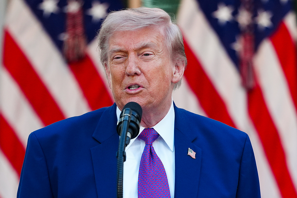 US President Donald Trump speaks during a law enforcement leaders dinner at the White House, Washington, DC, May 11, 2026. /VCG