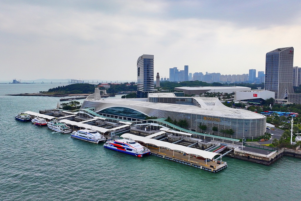 An aerial view of the Xiamen Wutong Ferry Terminal, which operates passenger services between Xiamen and Kinmen islands, China, January 2, 2026. /CFP