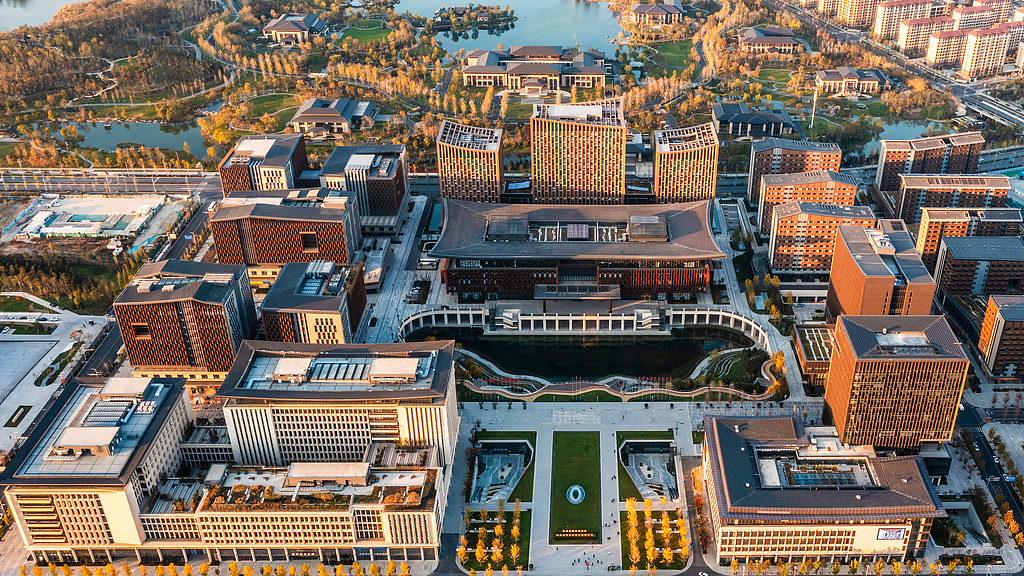 Xiongan Business Service Center, an iconic urban building complex in Xiongan New Area in north China's Hebei Province. /VCG