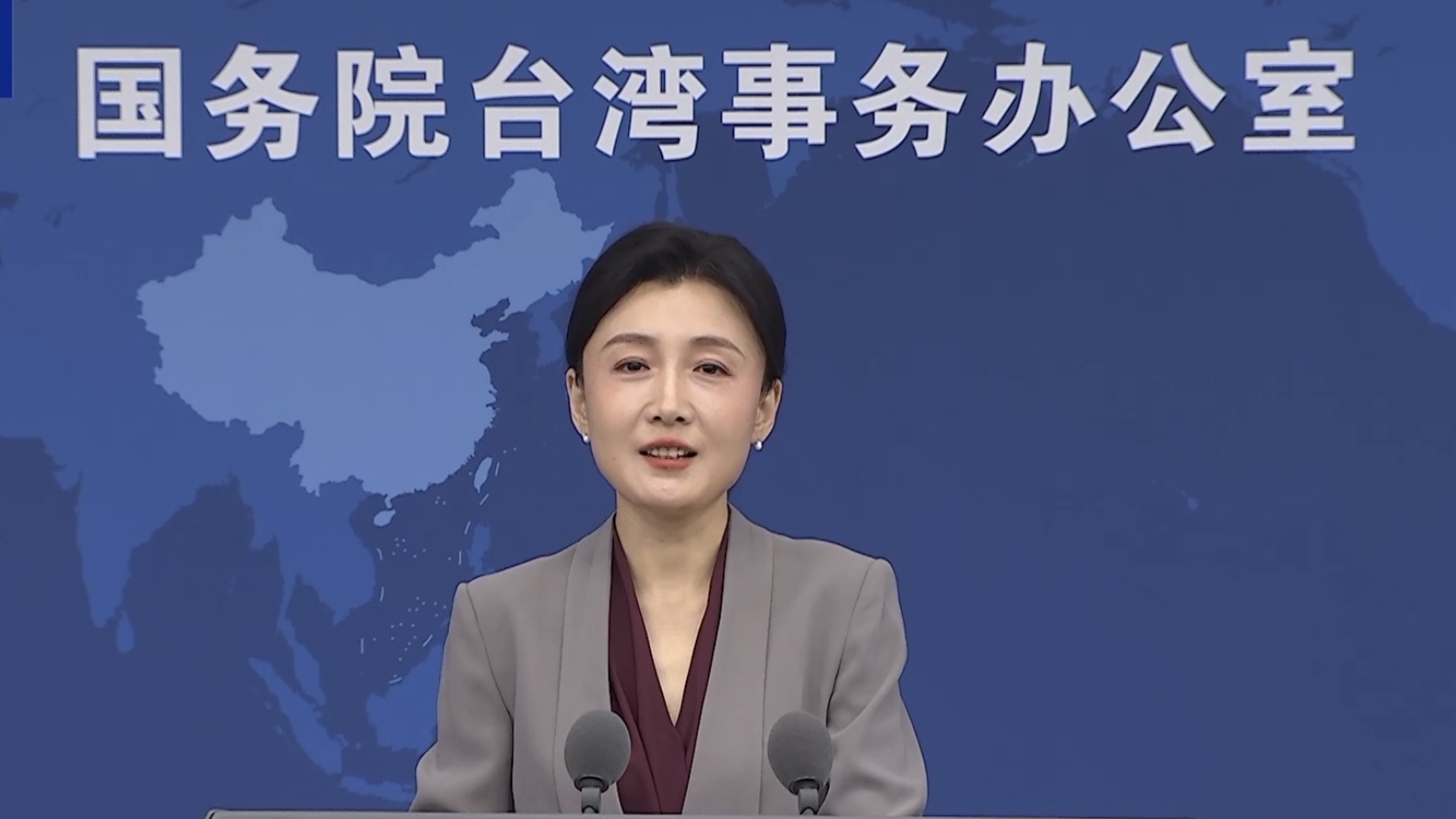 State Council Taiwan Affairs Office spokesperson Zhang Han speaks at a press briefing in Beijing, capital of China, May 13, 2026. /CMG