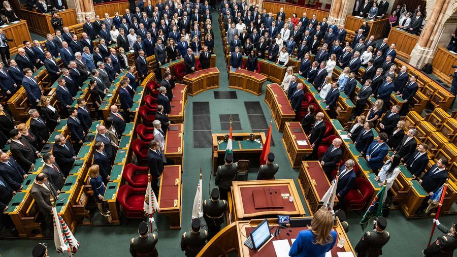 The inauguration ceremony of Hungary's new government in Budapest, Hungary, May 12, 2026. /Xinhua