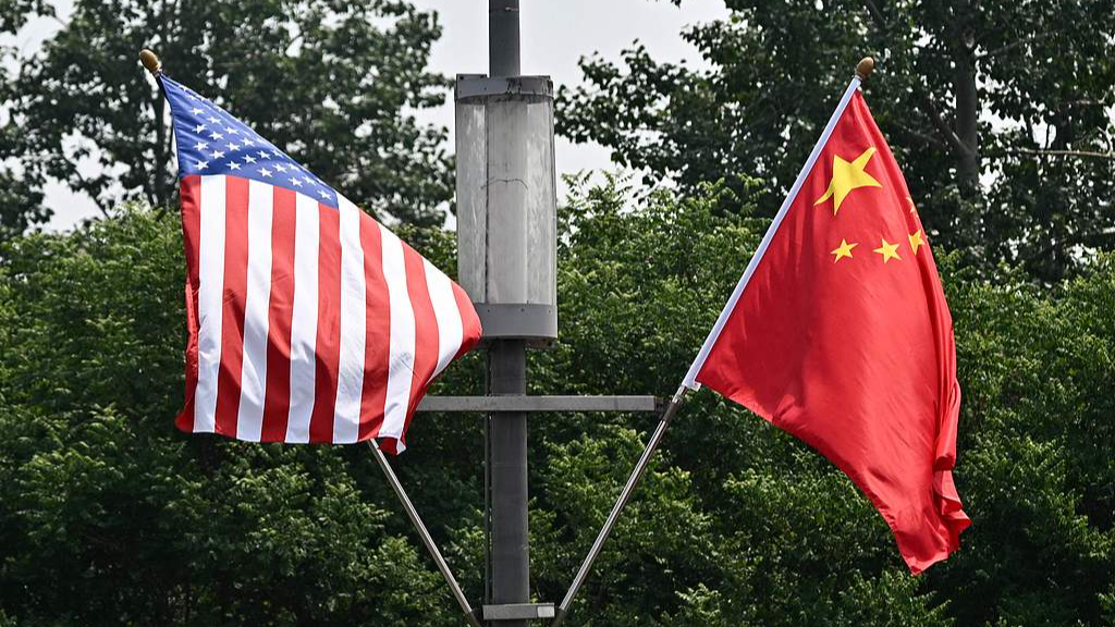 The national flags of China (R) and the US are seen in Beijing, China, May 14, 2026. /VCG