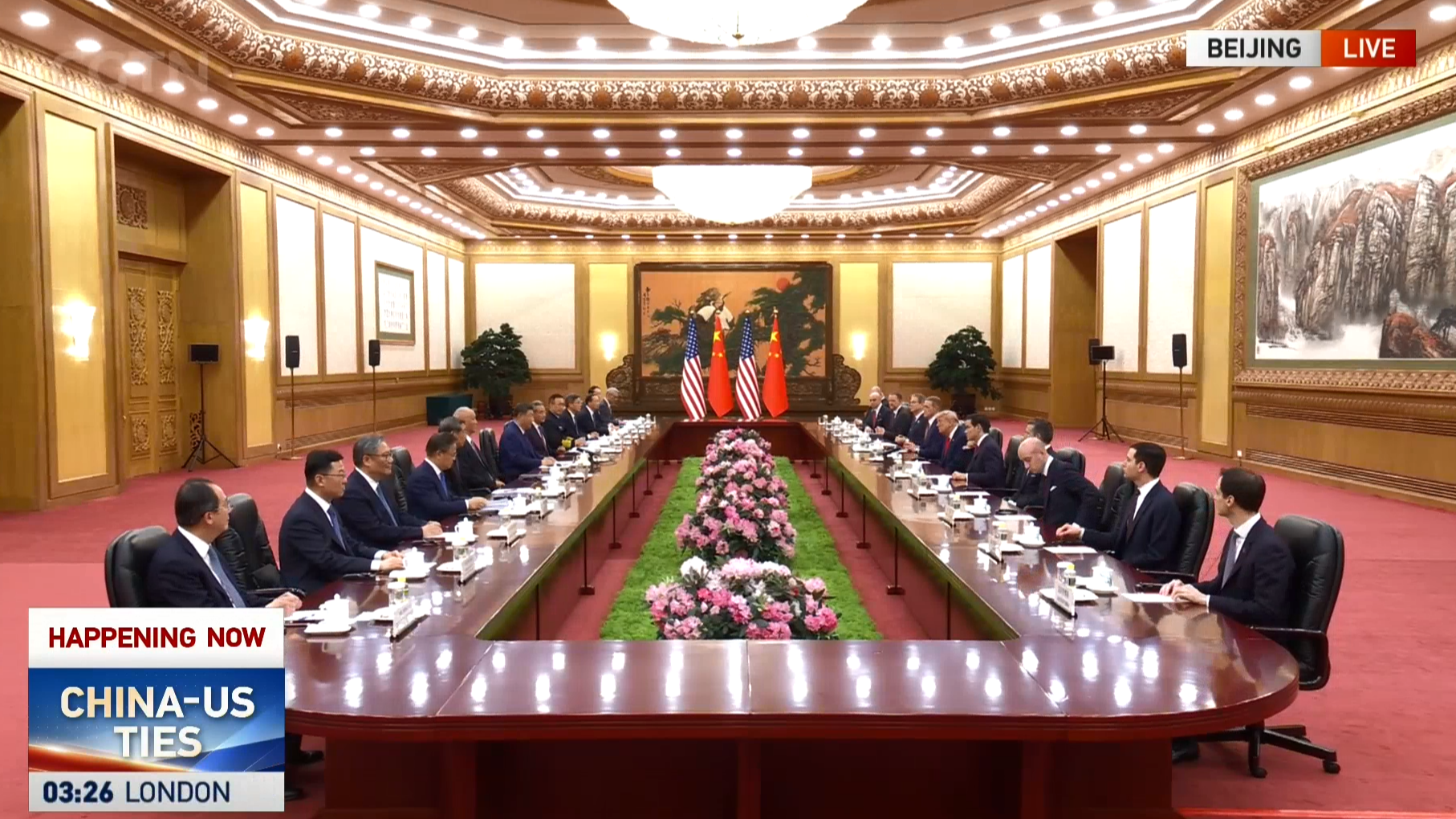 Chinese President Xi Jinping holds talks with US President Donald Trump, who is on a state visit to China, at the Great Hall of the People in Beijing, China, May 14, 2026. /CGTN