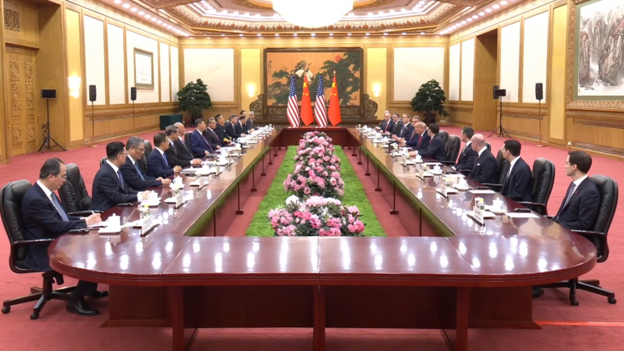 Chinese President Xi Jinping holds talks with US President Donald Trump in Beijing, capital of China, May 14, 2026. /CMG