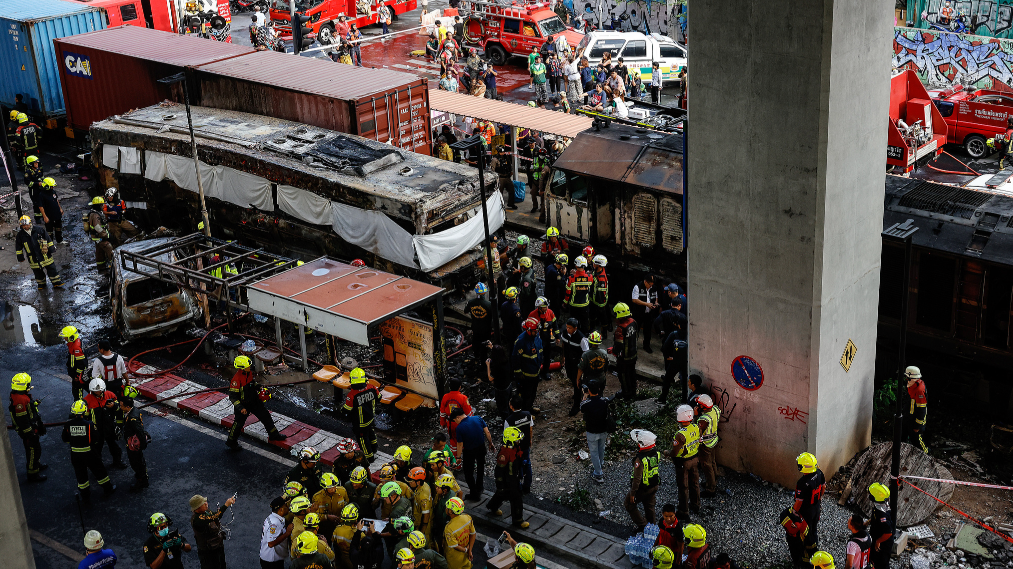 At least 8 dead in train-bus collision in Bangkok