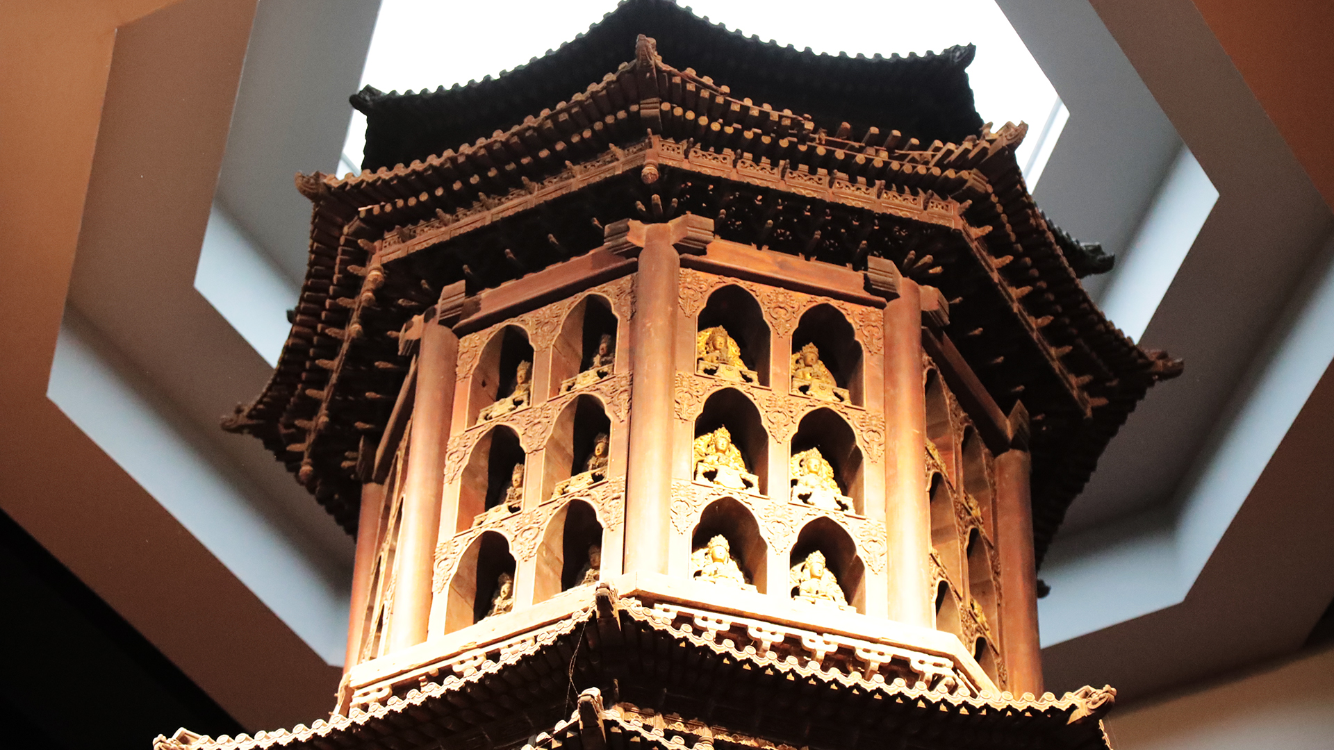 A wooden pagoda showcases love and craftsmanship