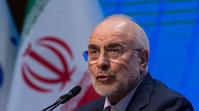 File photo of Iran's Parliament Speaker Mohammad Bagher Ghalibaf. /VCG