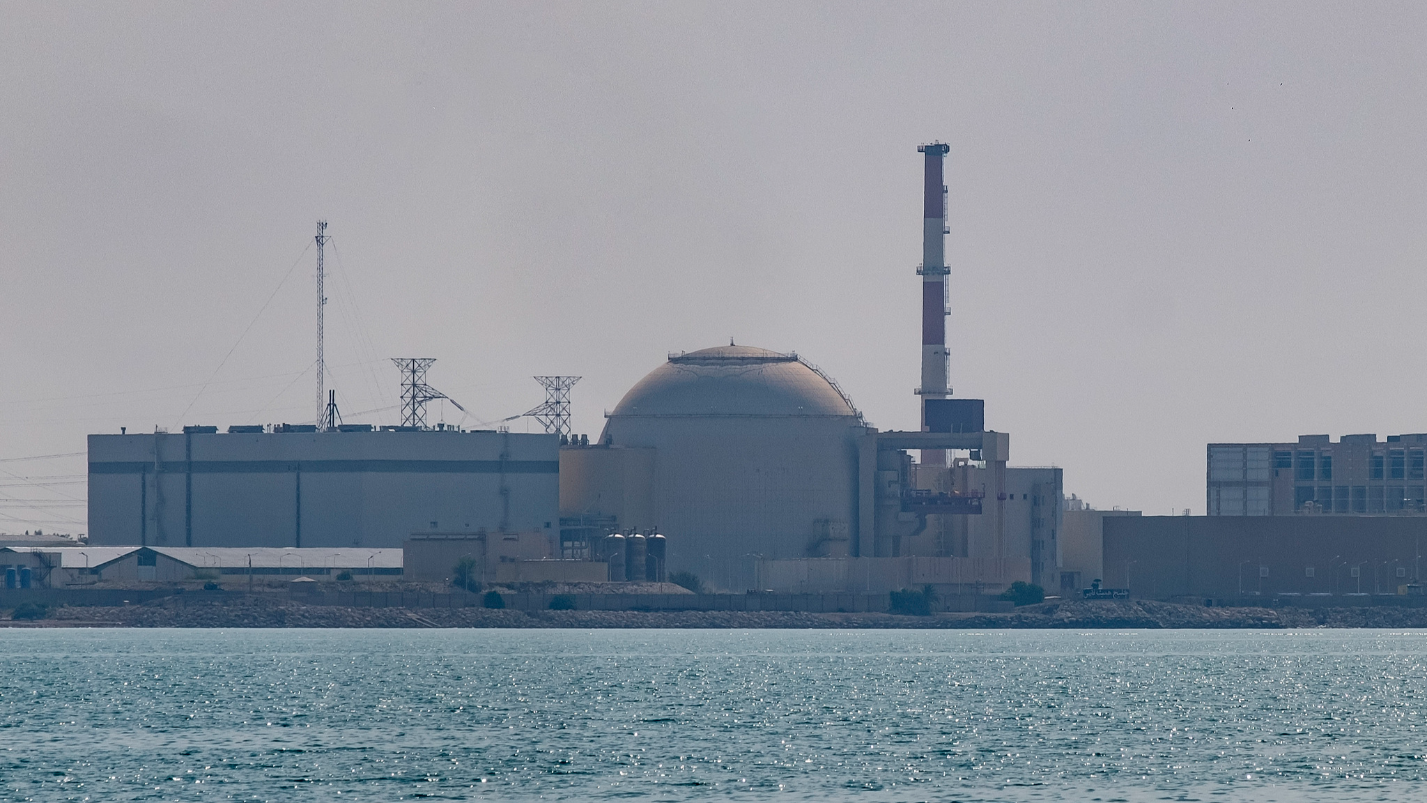 A view of the Bushehr nuclear power plant from the Persian Gulf in the south of Iran, April 29, 2024. /VCG