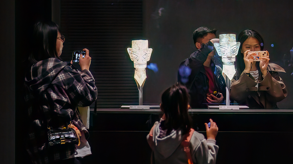 Visitors at the Sanxingdui Museum, a treasure trove of artifacts throwing light on the history, culture, and artistic heritage of China's ancient Shu civilization, April 21, 2026. /CFP