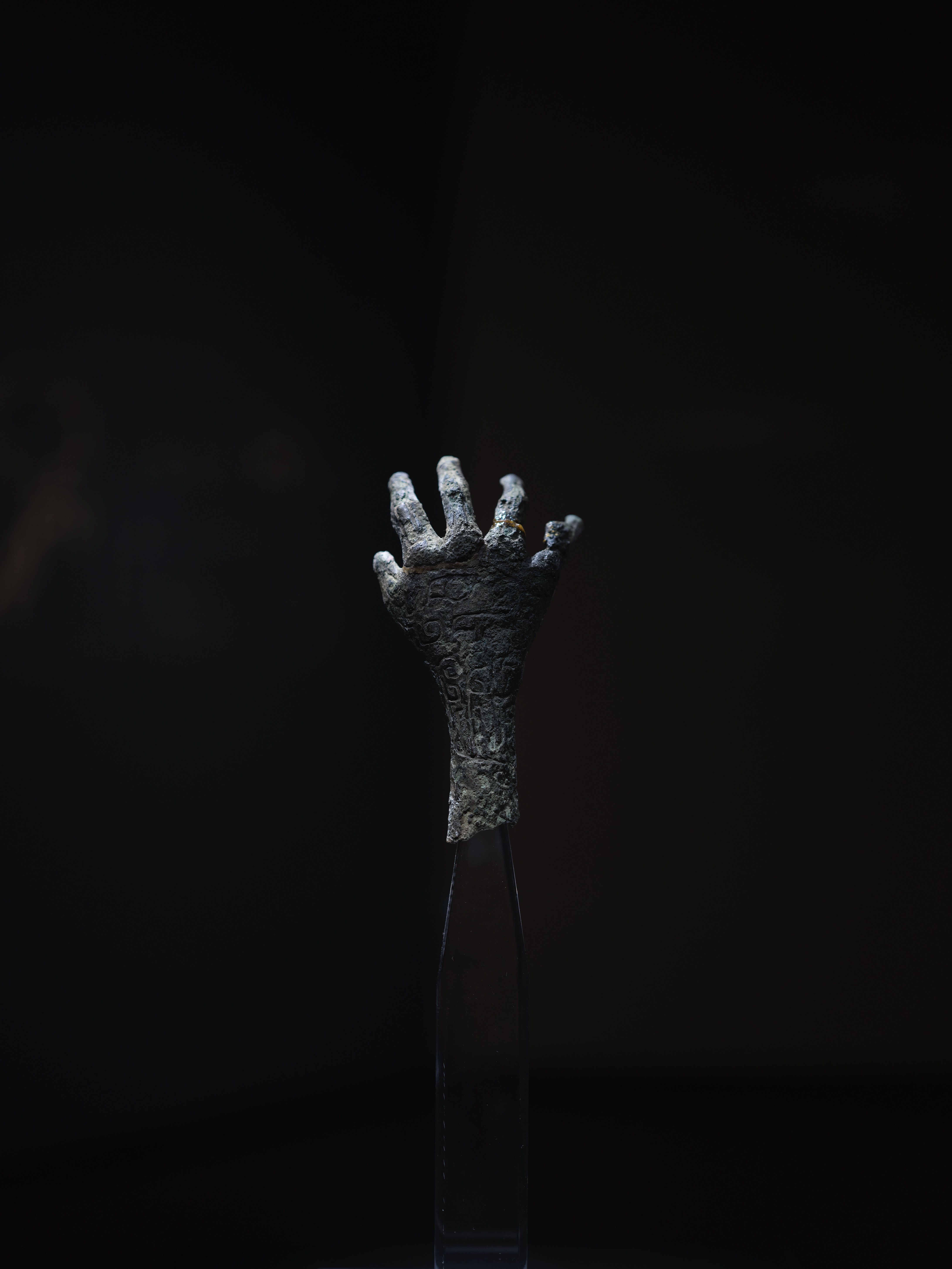 A bronze hand made in Shang Dynasty (1600 BC-1046 BC), Yinxu Museum, Anyang City, central China's Henan Province. Chen Hongyu/CGTN
