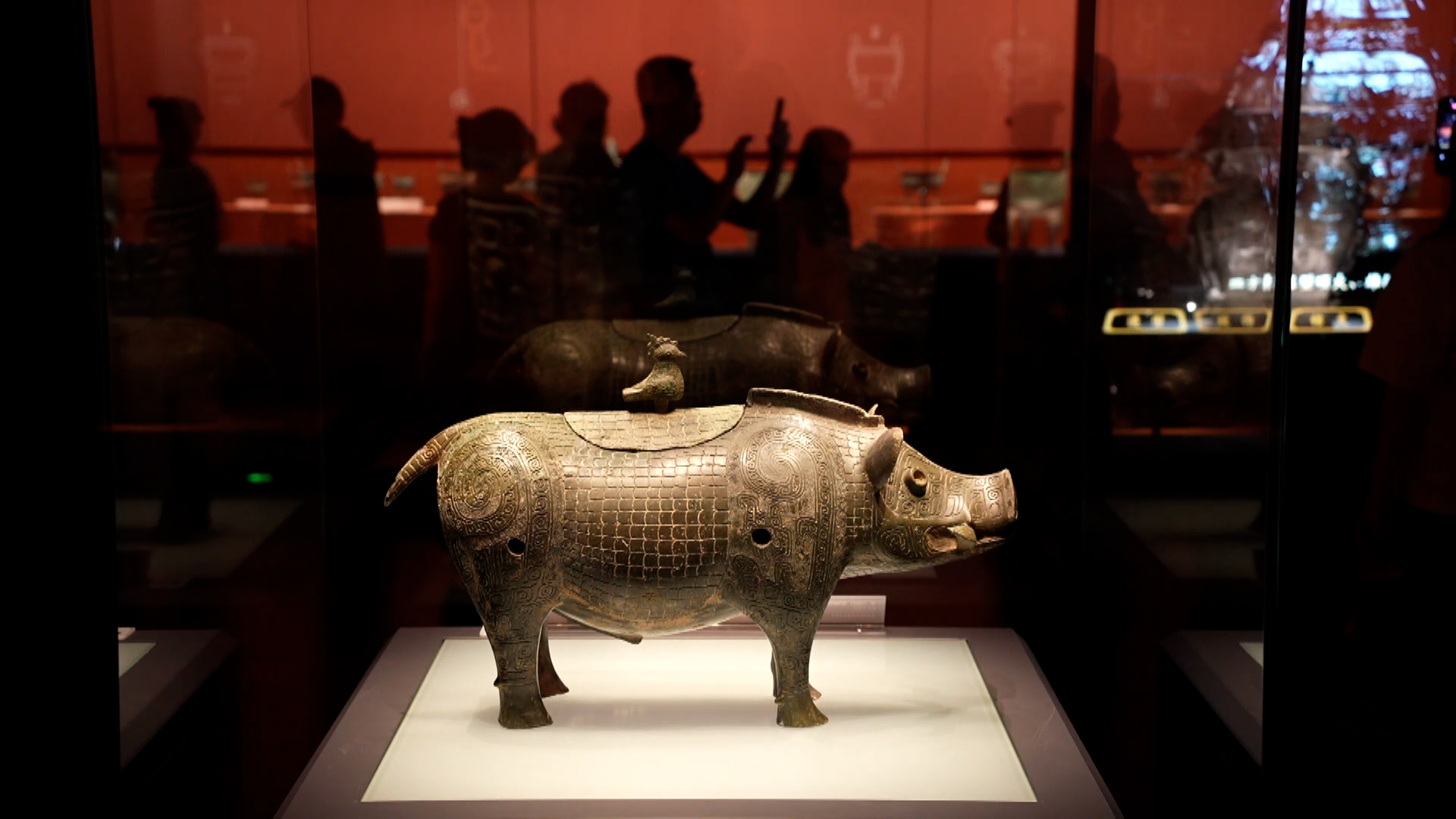 Boar-shaped bronze vessel (zun), made in Shang Dynasty (1600 BC-1046 BC), Hunan Museum, Changsha City, central China's Hunan Province. Lou Chao/CGTN