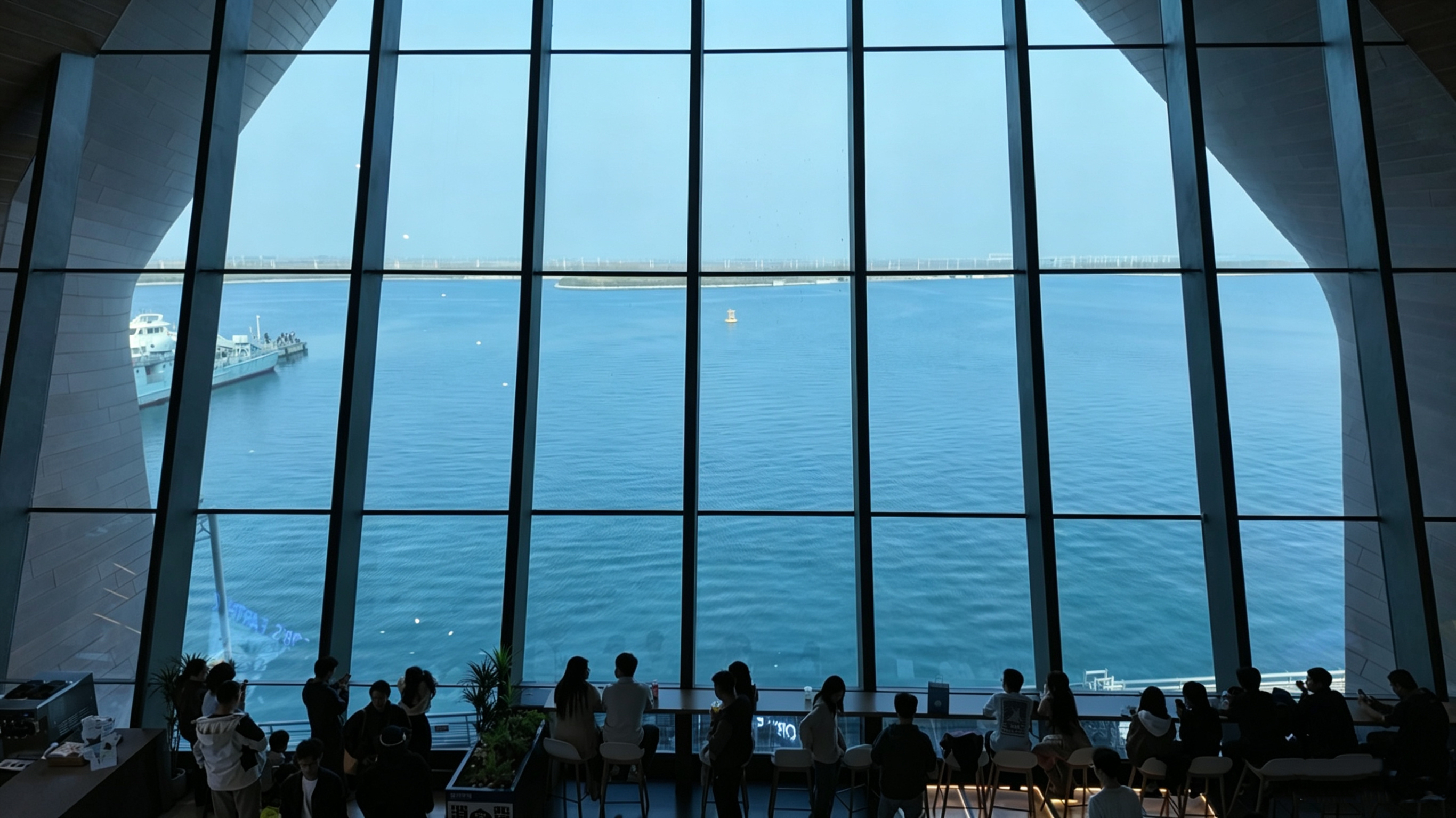 Don't miss out on the ocean view cafe – one of the most popular photo spots at the National Maritime Museum of China in Tianjin. /CGTN