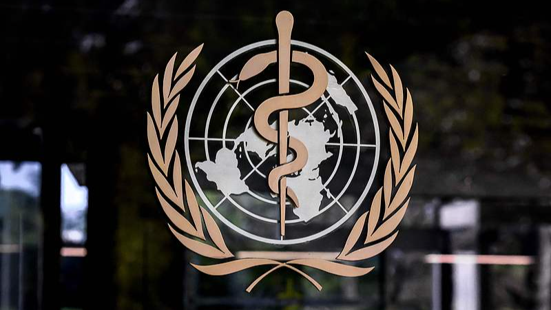 This photograph shows the logo of the World Health Organization on the entrance of their headquarters ahead of the 79th World Health Assembly in Geneva, May 17, 2026. /VCG