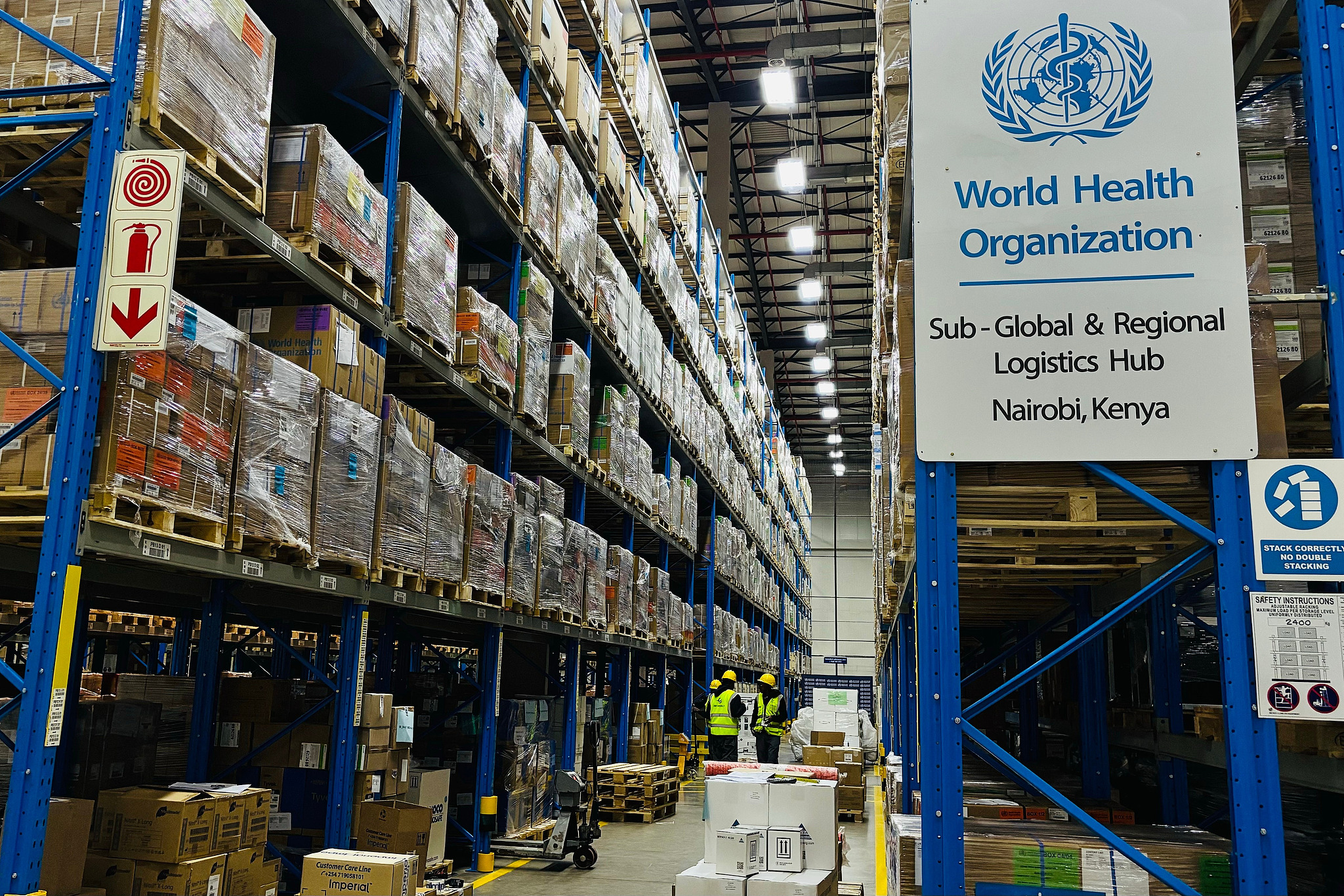 Medical supplies are stacked inside a World Health Organization warehouse in Nairobi, Kenya, May 18, 2026. /VCG